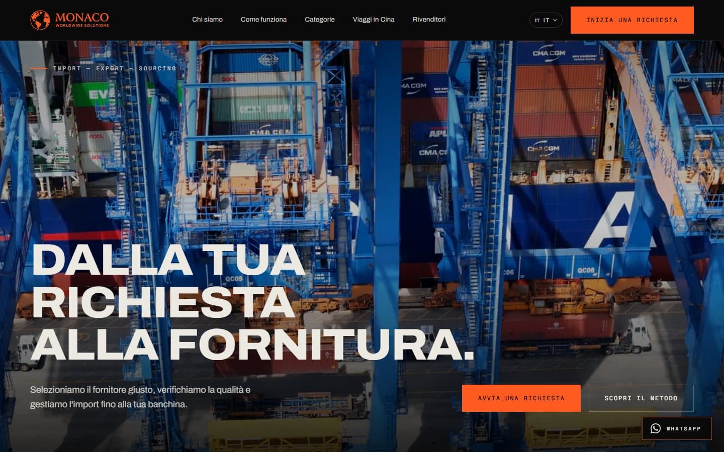 Monaco Sourcing Hub — schermata del progetto
